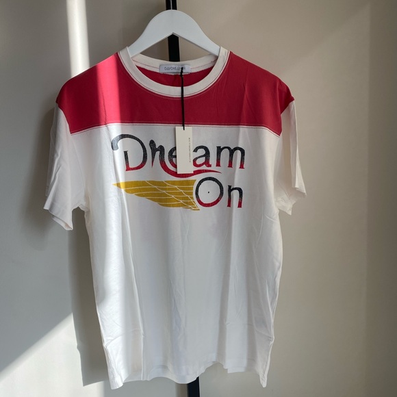 Dream On Varsity Tee in Vintage White - Picture 5 of 8